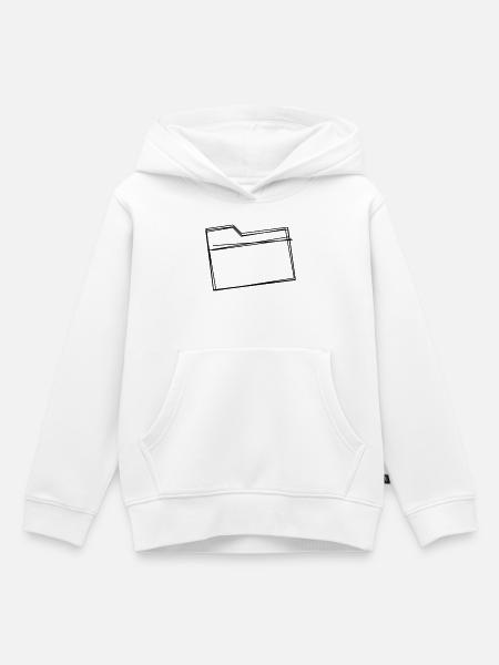 Ordner handgezeichnet - Kinder Premium Organic Hoodie - Weiß