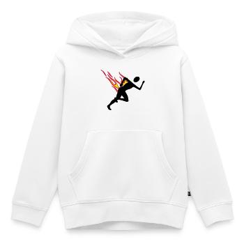 Jogger mit Flammen - Kinder Premium Organic Hoodie - Weiß - Vorne - AI Model Kid Female (0cm)