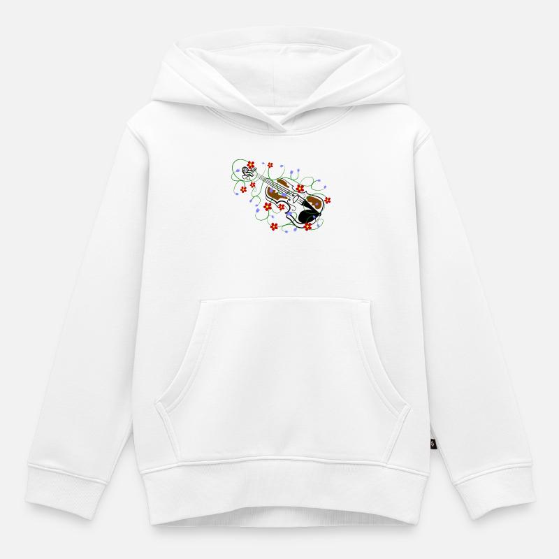 violon - Sweat Premium à capuche enfant bio - blanc