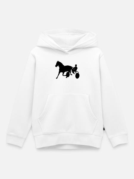 trabrennen traber pferdesport - Kinder Premium Organic Hoodie - Weiß