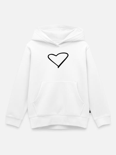 Hart - Kinder Premium hoodie biologisch - wit