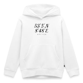 Bremer Koordinaten Bremen Längengrad Breitengrad - Kinder Premium Organic Hoodie - Weiß - Vorne - AI Model Kid Female (0cm)