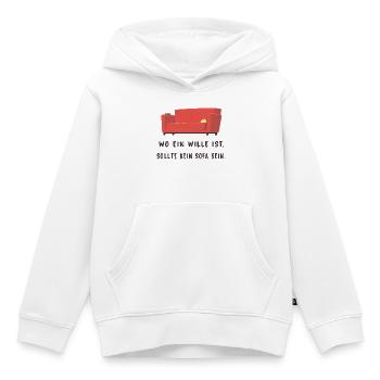 Wo ein Wille ist sollte kein Sofa sein - Kinder Premium Organic Hoodie - Weiß - Vorne - AI Model Kid Female (0cm)
