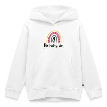 Regenbogen-Herz-Bogen - Kinder Premium Organic Hoodie - Weiß - Vorne - AI Model Kid Female (0cm)