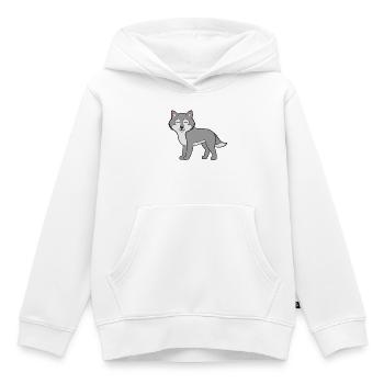 Loups-loups - Sweat Premium à capuche enfant bio - blanc - Devant - AI Model Kid Female (0cm)