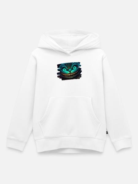 Grinsekatze Horror Pussycat - Kinder Premium Organic Hoodie - Weiß
