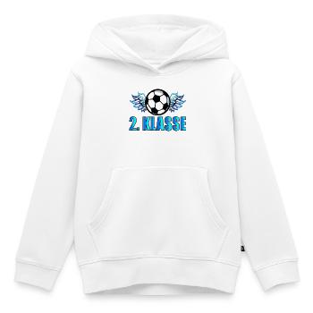 SCHULANFANG 2. KLASSE FUßBALL - Kinder Premium Organic Hoodie - Weiß - Vorne - AI Model Kid Female (0cm)