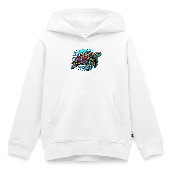 Tortue marine - Sweat Premium à capuche enfant bio - blanc - Devant - AI Model Kid Female (0cm)