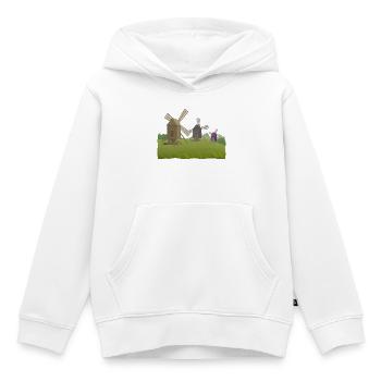 Moulins - Sweat Premium à capuche enfant bio - blanc - Devant - AI Model Kid Female (0cm)