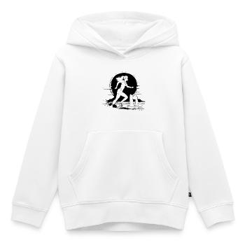 Läuferin Zeichnung - Kinder Premium Organic Hoodie - Weiß - Vorne - AI Model Kid Female (0cm)