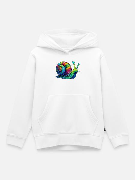 Schnecke - Kinder Premium Organic Hoodie - Weiß