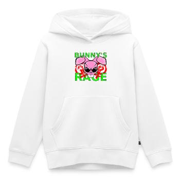 Raging Bunny - Kids Premium Organic Hoodie - white - Front - AI Model Kid Female (0cm)