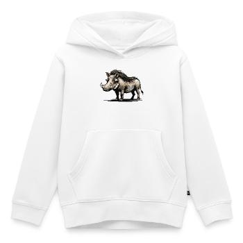 Warzenschwein - Kinder Premium Organic Hoodie - Weiß - Vorne - AI Model Kid Female (0cm)