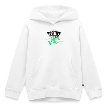 positive - Kids Premium Organic Hoodie - white - Front - AI Model Kid Female (0cm)