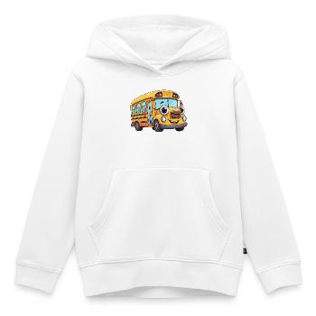 Fröhlicher Schulbus mit großen Augen - Kinder Premium Organic Hoodie - Weiß - Vorne - AI Model Kid Female (0cm)
