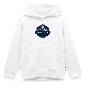 Passo Fedaia – Dolomites, Italy - Kids Premium Organic Hoodie - white - Front - AI Model Kid Female (0cm)