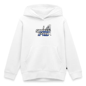 Sous la douche nue - Sweat Premium à capuche enfant bio - blanc - Devant - AI Model Kid Female (0cm)