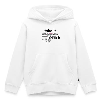 Take it & wear it.. - Kinder Premium Organic Hoodie - Weiß - Vorne - AI Model Kid Female (0cm)