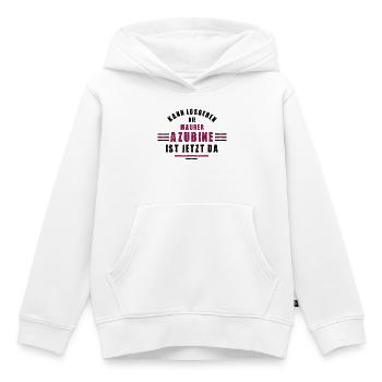 Apprenti maçon formation d’apprenti maçon - Sweat Premium à capuche enfant bio - blanc - Devant - AI Model Kid Female (0cm)