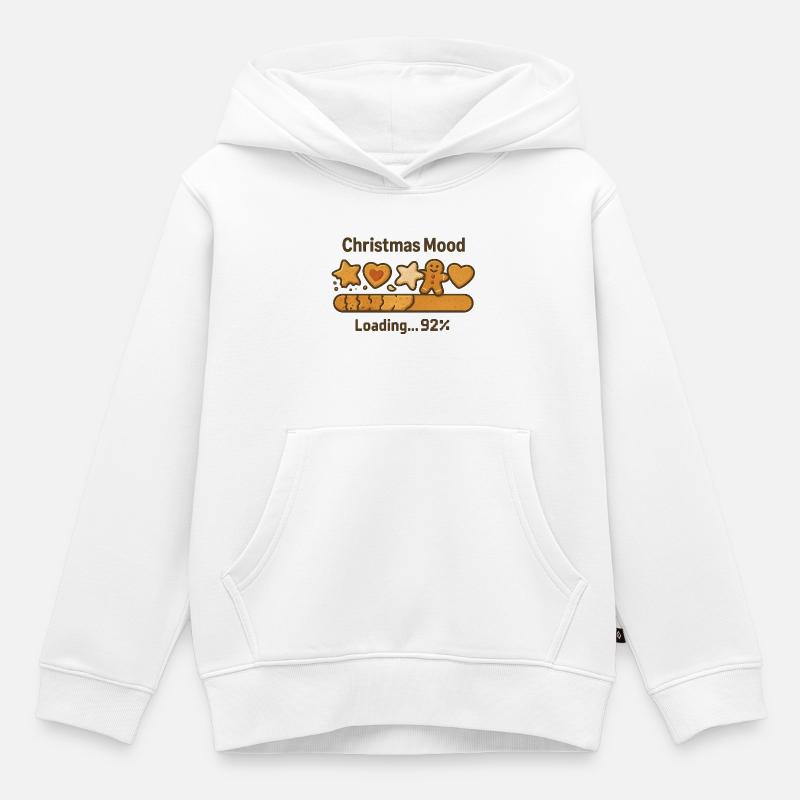 Weihnachtslaune Plätzchen Loading - Kinder Premium Organic Hoodie - Weiß