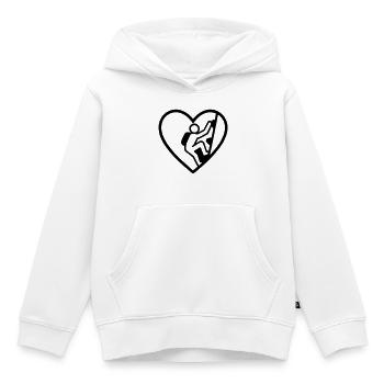 Herzklettern – Vertikale Leidenschaft - Kinder Premium Organic Hoodie - Weiß - Vorne - AI Model Kid Female (0cm)