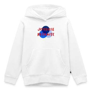 RETRAITE. RETRAITE. RETRAITEE. RETRAITE - Sweat Premium à capuche enfant bio - blanc - Devant - AI Model Kid Female (0cm)
