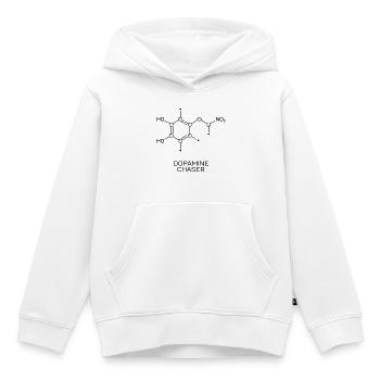 Dopamine Chaser Molecule - Kids Premium Organic Hoodie - white - Front - AI Model Kid Female (0cm)