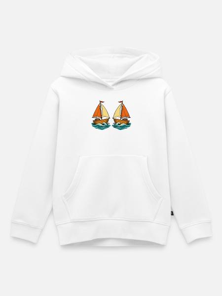 Segelboote im Meer - Kinder Premium Organic Hoodie - Weiß