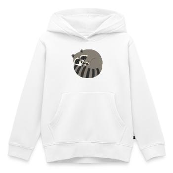 Kuschelfamilie Raccoon im Schlaf - Kinder Premium Organic Hoodie - Weiß - Vorne - AI Model Kid Female (0cm)