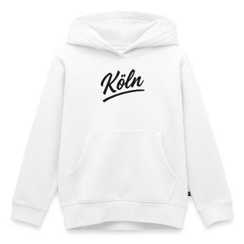 KölnScript Signature - Sweat Premium à capuche enfant bio - blanc - Devant - AI Model Kid Female (0cm)