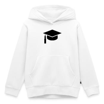 Abi, bonnet de fin d’études, chapeau de fac, remise de diplôme - Sweat Premium à capuche enfant bio - blanc - Devant - AI Model Kid Female (0cm)