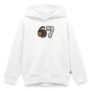Schlafende 'Six Seven'-Katzen - Kinder Premium Organic Hoodie - Weiß - Vorne - AI Model Kid Female (0cm)