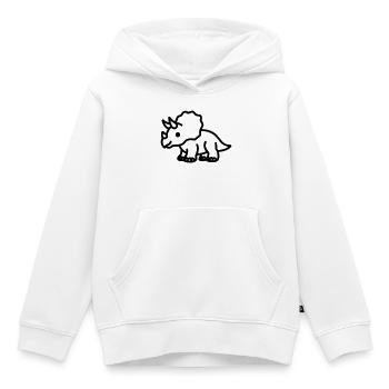 triceratops - Kids Premium Organic Hoodie - white - Front - AI Model Kid Female (0cm)