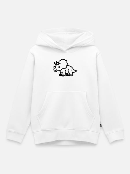 Triceratops - Kinder Premium Organic Hoodie - Weiß
