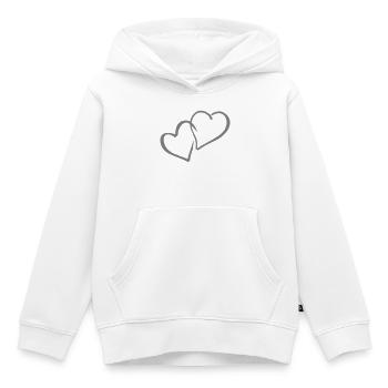 cœurs cœurs cœurs - Sweat Premium à capuche enfant bio - blanc - Devant - AI Model Kid Female (0cm)