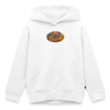 Indompté - Prairie vibrante d’échinacées sauvages - Sweat Premium à capuche enfant bio - blanc - Devant - AI Model Kid Female (0cm)