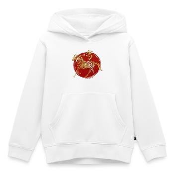 Horoscope du zodiaque chinois du cheval - Sweat Premium à capuche enfant bio - blanc - Devant - AI Model Kid Female (0cm)