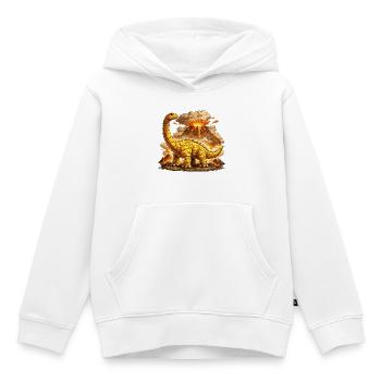 Éruption volcanique du Brontosaurus - Sweat Premium à capuche enfant bio - blanc - Devant - AI Model Kid Female (0cm)