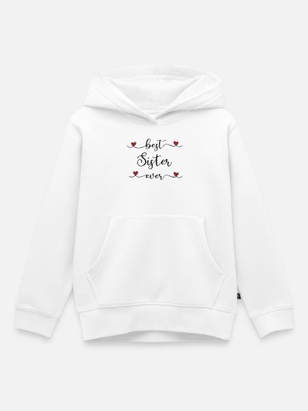 beste Schwester - Kinder Premium Organic Hoodie - Weiß