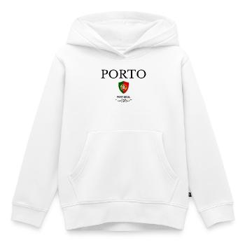 Porto souvenir, design élégant Porto - Sweat Premium à capuche enfant bio - blanc - Devant - AI Model Kid Female (0cm)