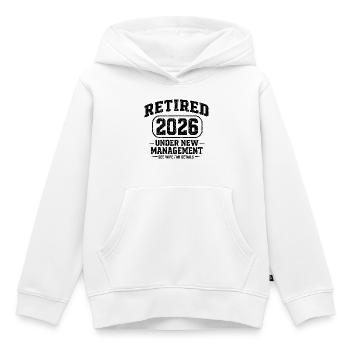 Im Ruhestand 2026 unter neuer humororientierter Leitung - Kinder Premium Organic Hoodie - Weiß - Vorne - AI Model Kid Female (0cm)
