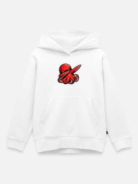 Dabbing Octopus Oktopus Tintenfisch Design - Kinder Premium Organic Hoodie - Weiß
