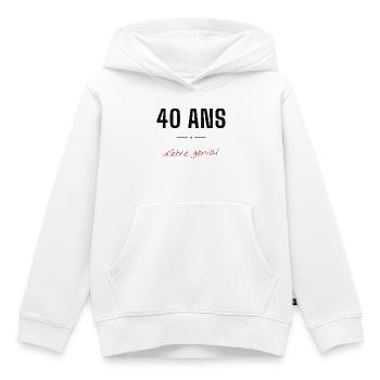 40 Ans d'être génial - Sweat Premium à capuche enfant bio - blanc - Devant - AI Model Kid Female (0cm)