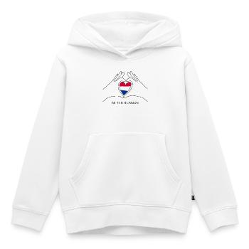 Cœur de supporter néerlandais avec drapeau néerlandais - Sweat Premium à capuche enfant bio - blanc - Devant - AI Model Kid Female (0cm)