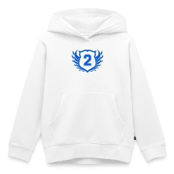 Zweier Sieg Schild Flügel - Kinder Premium Organic Hoodie - Weiß - Vorne - AI Model Kid Female (0cm)
