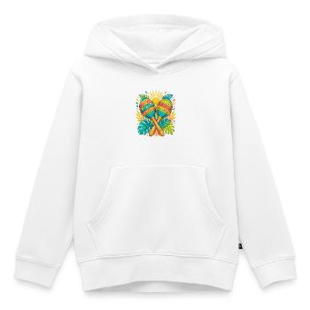Maracas tropicales - Sweat Premium à capuche enfant bio - blanc - Devant - AI Model Kid Female (0cm)