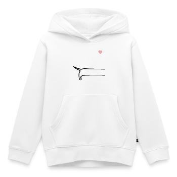Minimalistisch Hunde Rücken - Kinder Premium Organic Hoodie - Weiß - Vorne - AI Model Kid Female (0cm)