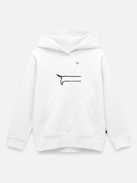 Minimalistisch Hunde Rücken - Kinder Premium Organic Hoodie - Weiß