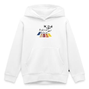 endlich Schule Ben - Kinder Premium Organic Hoodie - Weiß - Vorne - AI Model Kid Female (0cm)