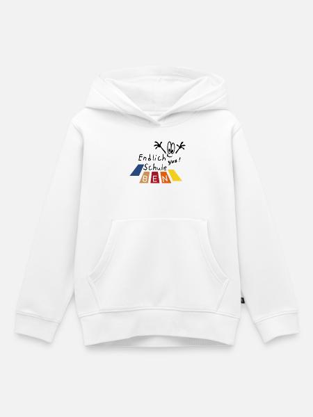 endlich Schule Ben - Kinder Premium Organic Hoodie - Weiß